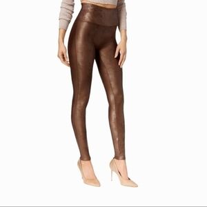 SPANX Brown/Bronze Faux Leather Leggings